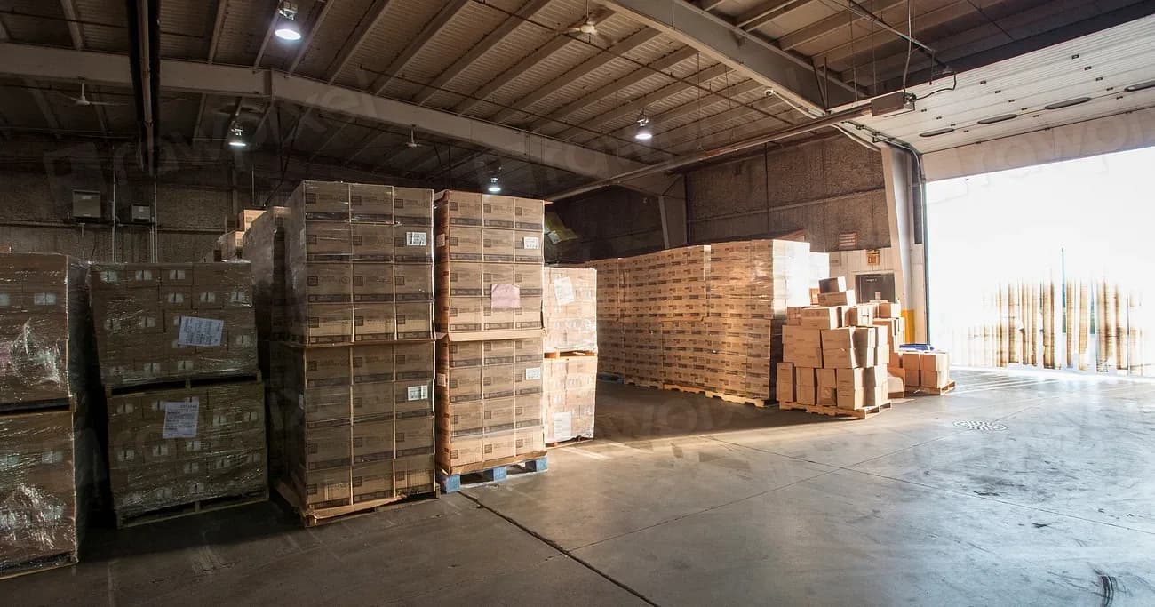 warehouse forklift pallets - Shipment warehouse in action