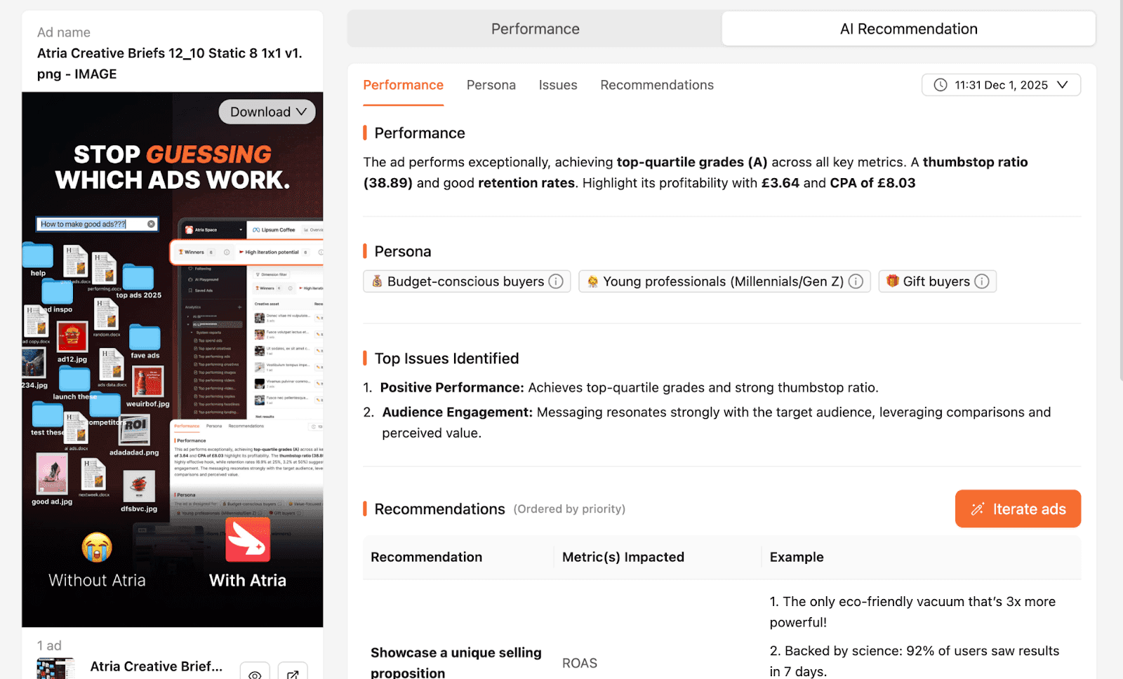 Atria official platform page